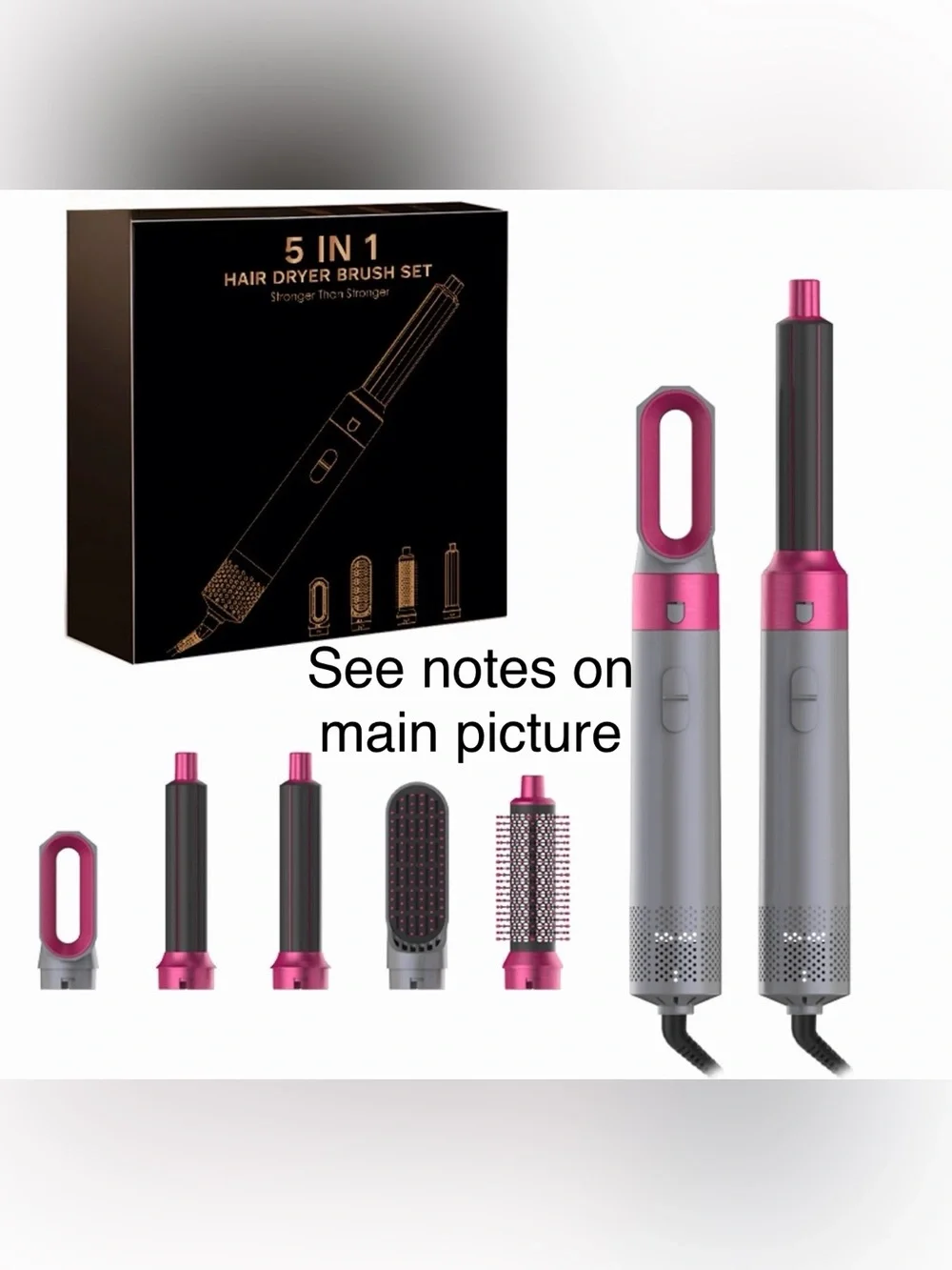 5-in-1 Multi-Styling System -Hair Dryer Brush Curling Iron Set, Surprise Color